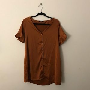 NASTY GAL Burnt Orange Satin Dress